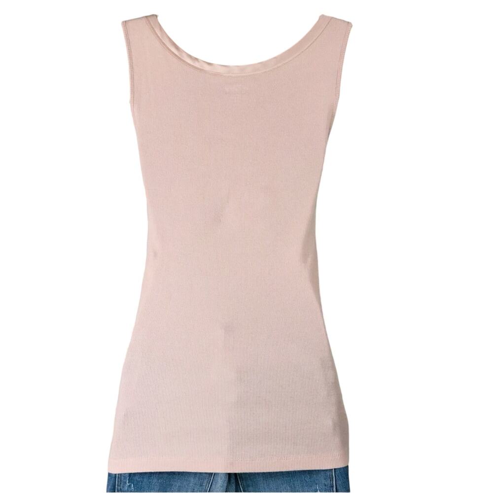 Loft Soft Pink Blush Sleeveless Tank Top Embellished Feminine Scoop Neck - Picture 15 of 16